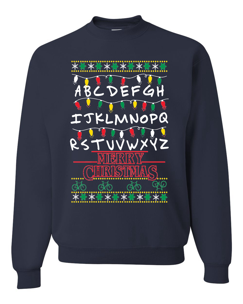 Alphabet A-Z Christmas lights Christmas Unisex Crewneck Graphic Sweatshirt