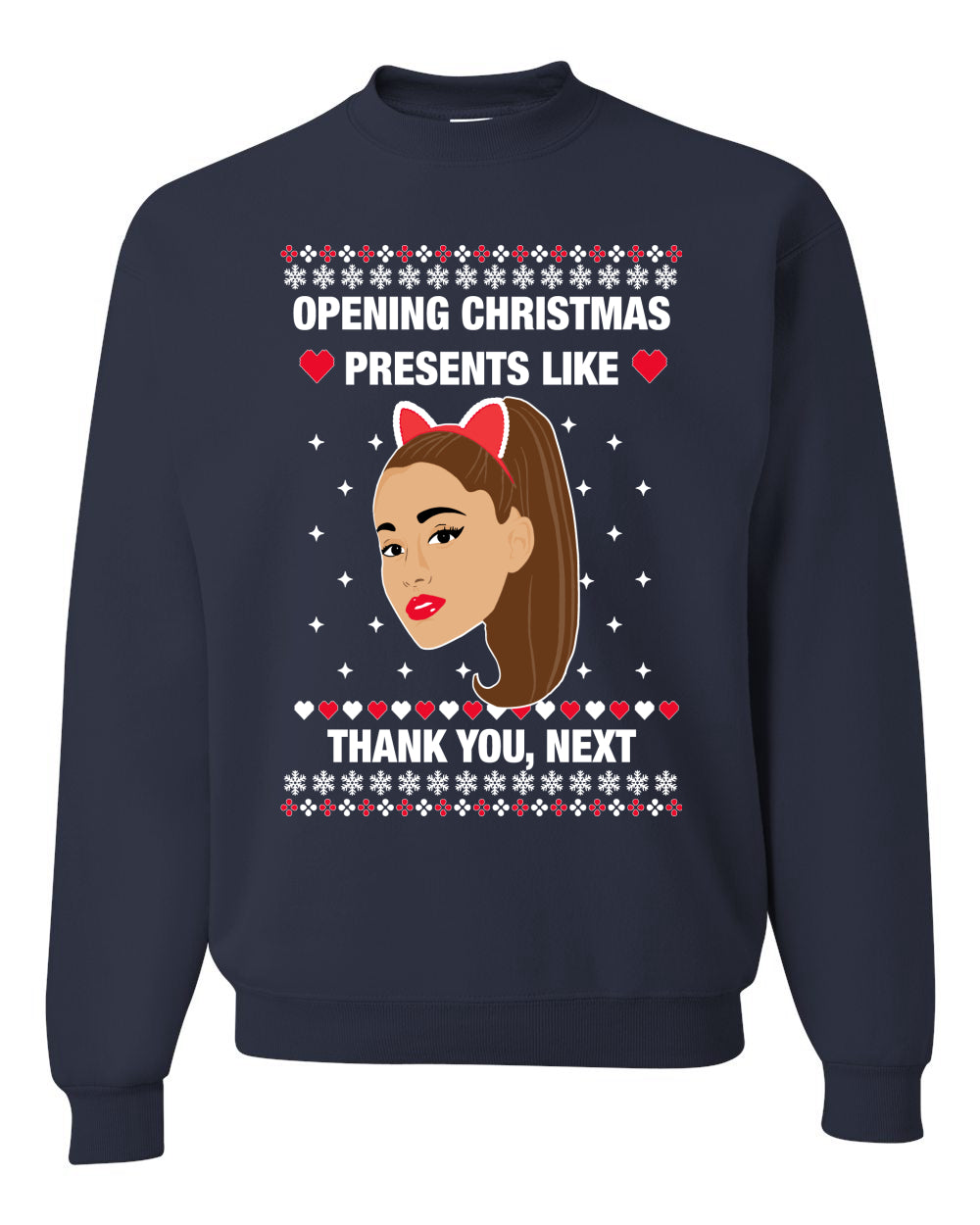 opening christmas presents like thank you, next Christmas Unisex Crewneck Graphic Sweatshirt