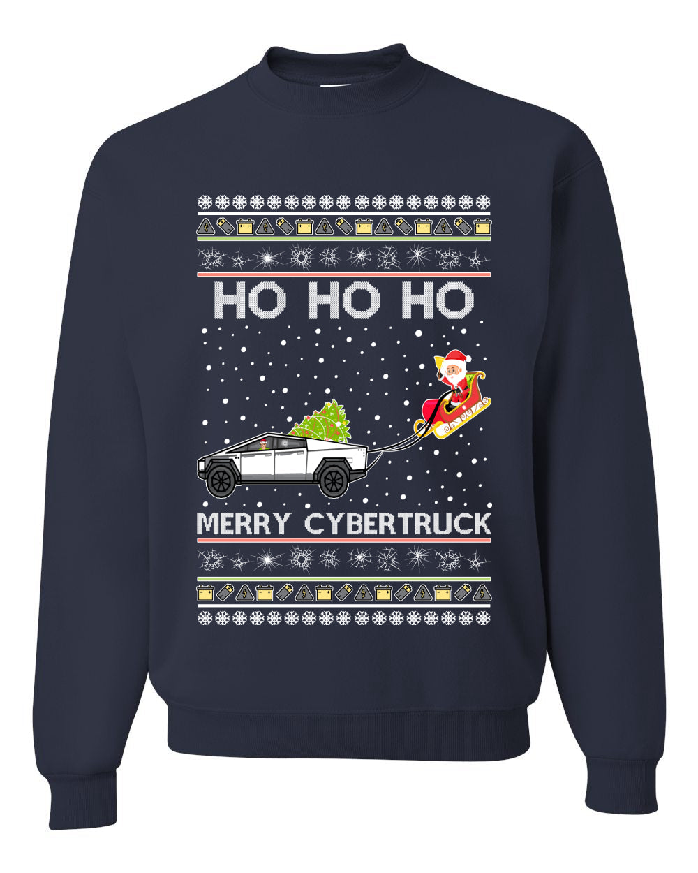 Ho Ho Ho Merry Cybertruck Funny Meme Christmas Unisex Crewneck Graphic Sweatshirt