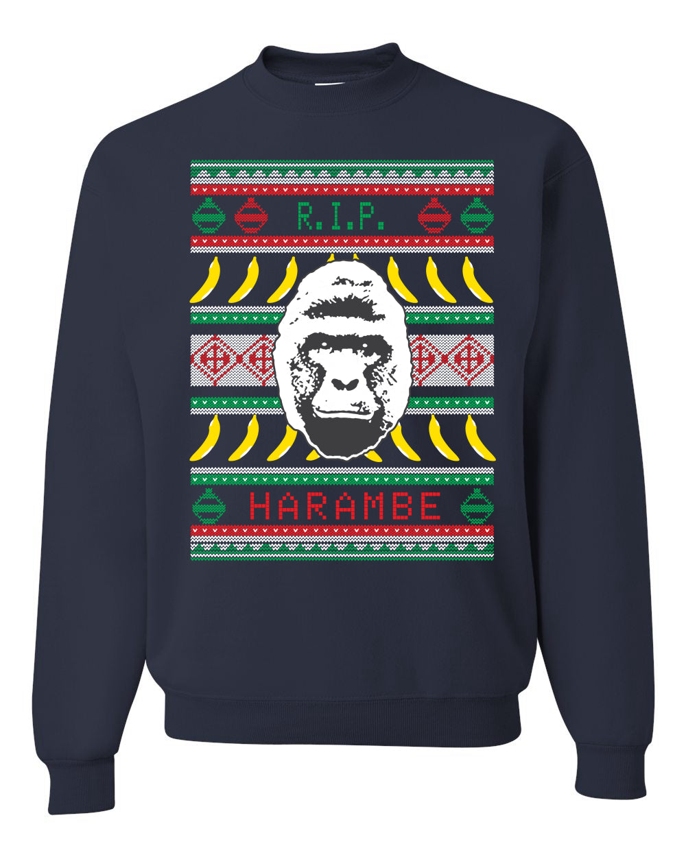 Harambe R.I.P | RIP Christmas Unisex Crewneck Graphic Sweatshirt