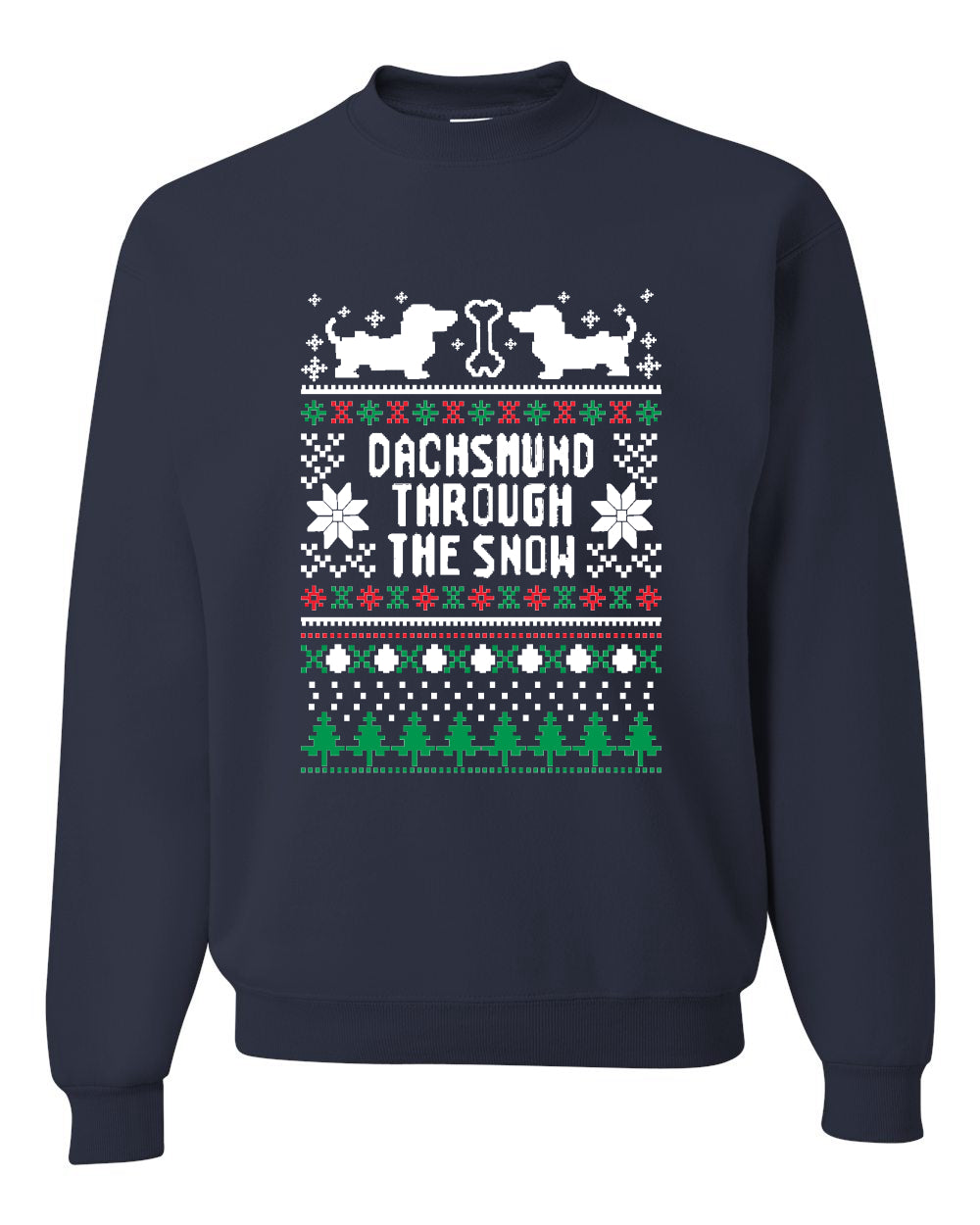 Daschund Through The Snow Christmas Unisex Crewneck Graphic Sweatshirt