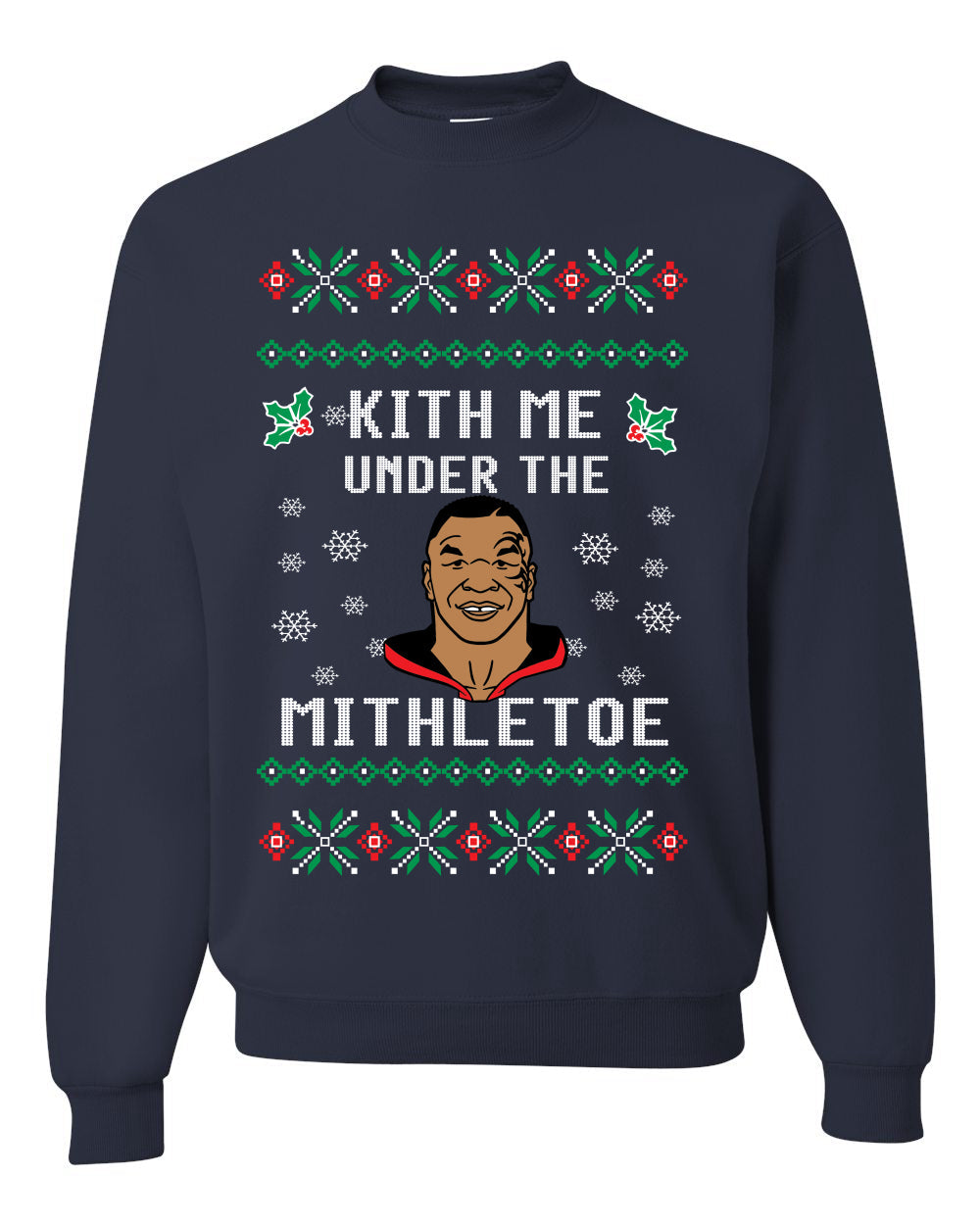 Kith Me Under The Mithletoe Funny Lips Christmas Unisex Crewneck Graphic Sweatshirt
