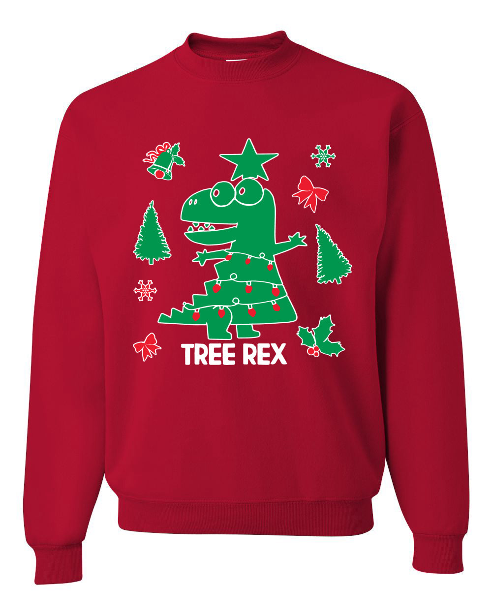 Christmas Trex Tree Rex Ugly Christmas Sweater Christmas Unisex Crewneck Graphic Sweatshirt