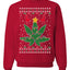 Weed Marijuana Lit Deer Pot Leaf Xmas Lights Christmas Unisex Crewneck Graphic Sweatshirt