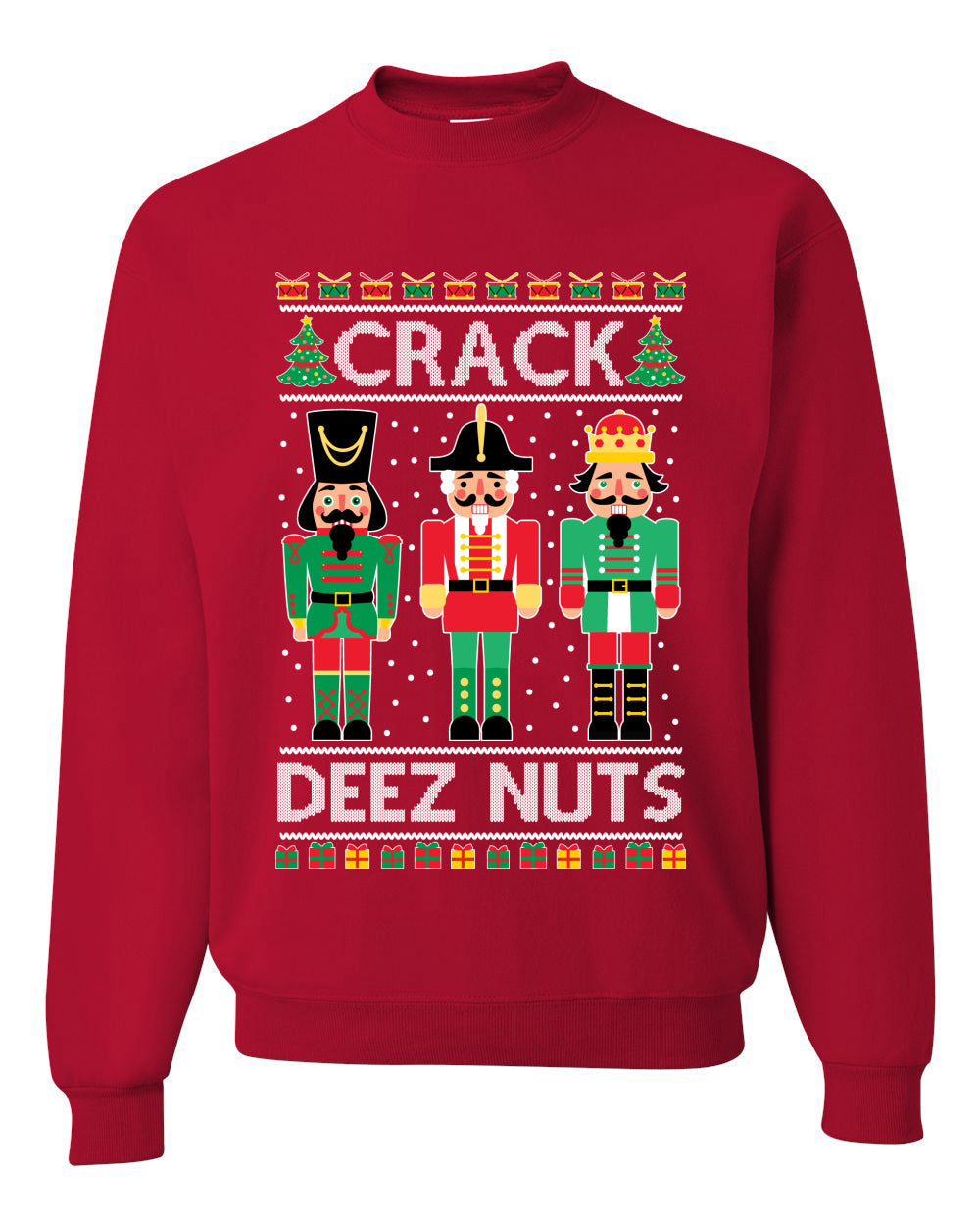 Crack Deez Nuts Meme Ugly Christmas Sweater Christmas Unisex Crewneck Graphic Sweatshirt