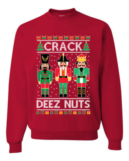 Crack Deez Nuts Meme Ugly Christmas Sweater Christmas Unisex Crewneck Graphic Sweatshirt