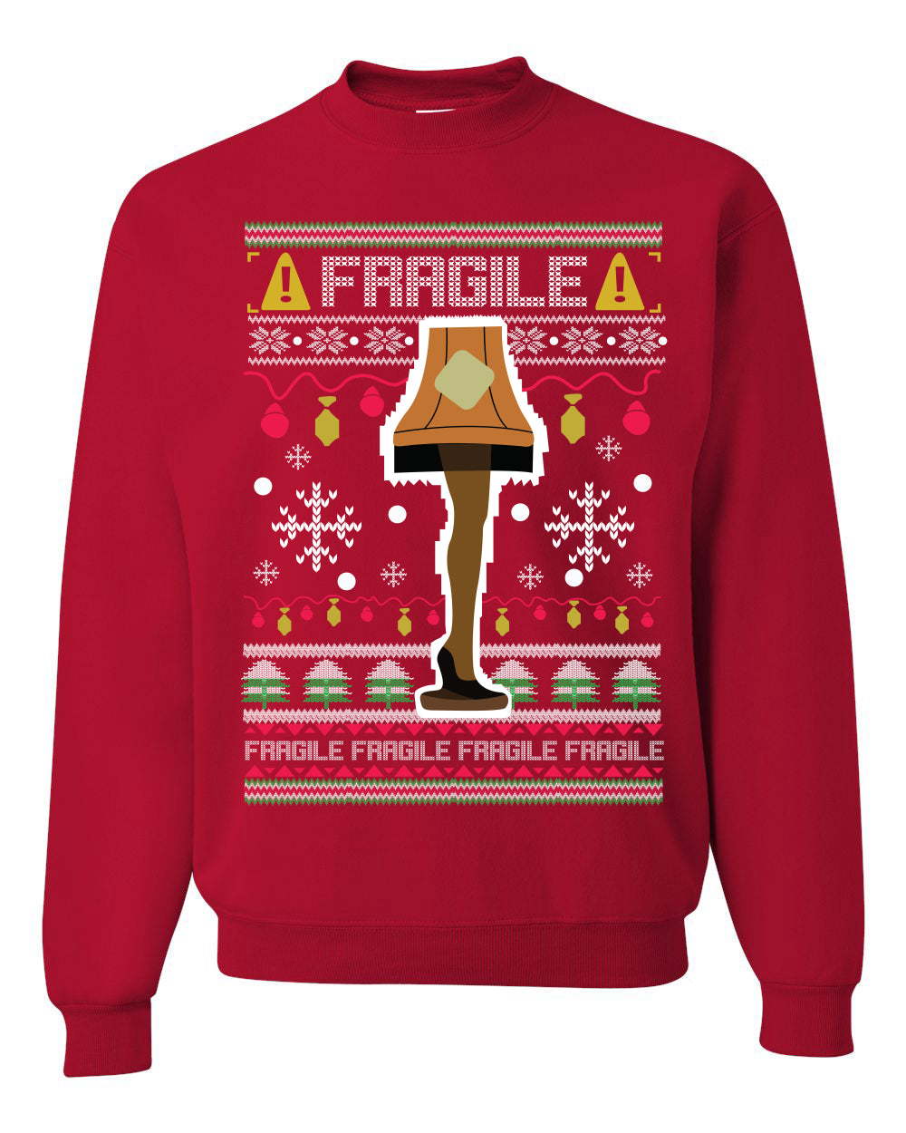 Fragile Leg Lamp Christmas Story Funny Xmas 80s Movie Christmas Unisex Crewneck Graphic Sweatshirt