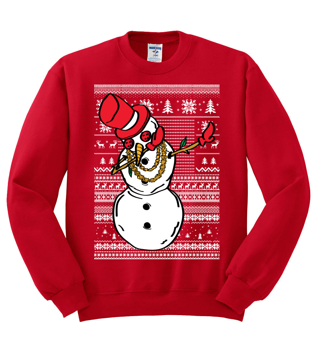 Dabbing Snowman  Christmas Unisex Crewneck Graphic Sweatshirt