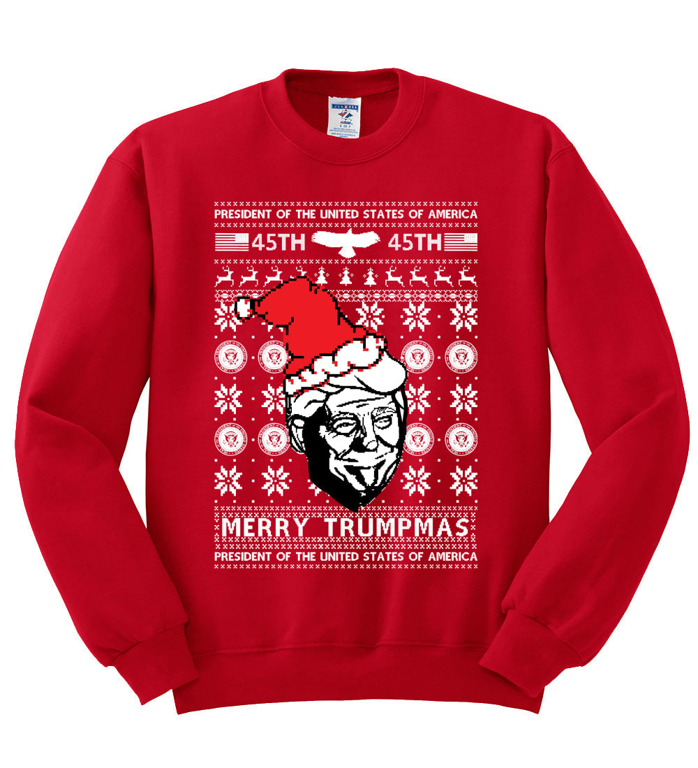President of The USA 45th Merry Trumpmas Christmas Unisex Crewneck Graphic Sweatshirt