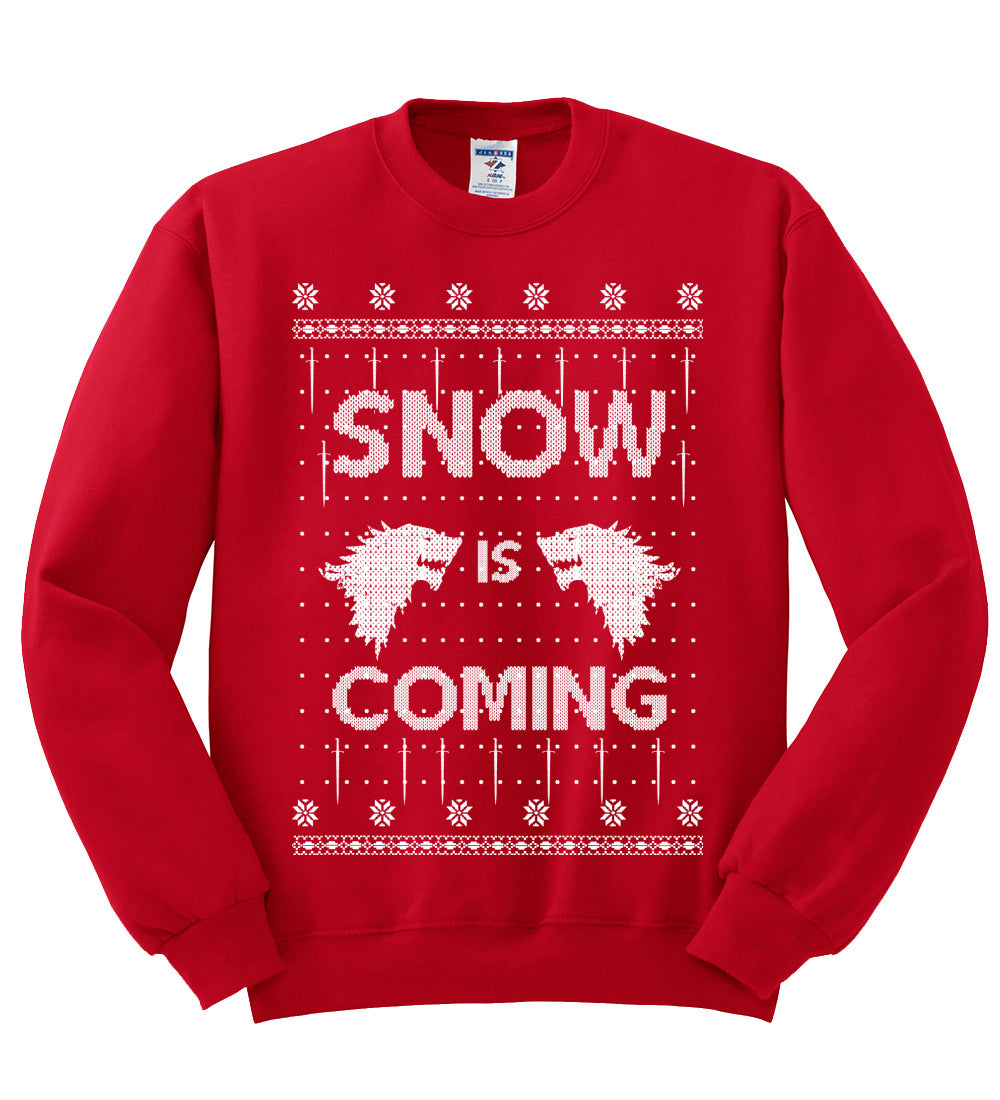 Snow is Coming | GoT Stark Christmas Unisex Crewneck Graphic Sweatshirt