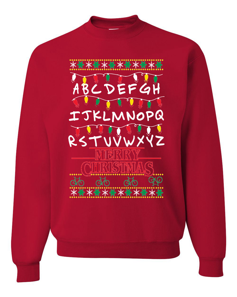 Alphabet A-Z Christmas lights Christmas Unisex Crewneck Graphic Sweatshirt