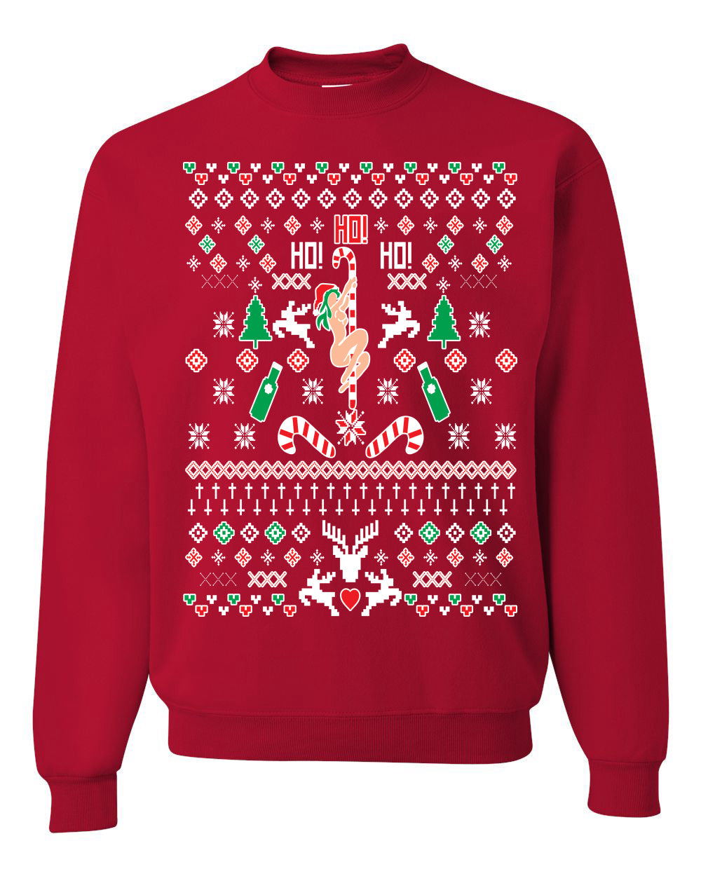 Ho Ho Ho Stripper Christmas Unisex Crewneck Graphic Sweatshirt