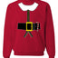 Santa Suit with Beard Belt Candy Cane Christmas Unisex Crewneck Graphic Sweatshirt