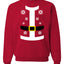 Santa Suit with Belt Snowflakes Christmas Unisex Crewneck Graphic Sweatshirt