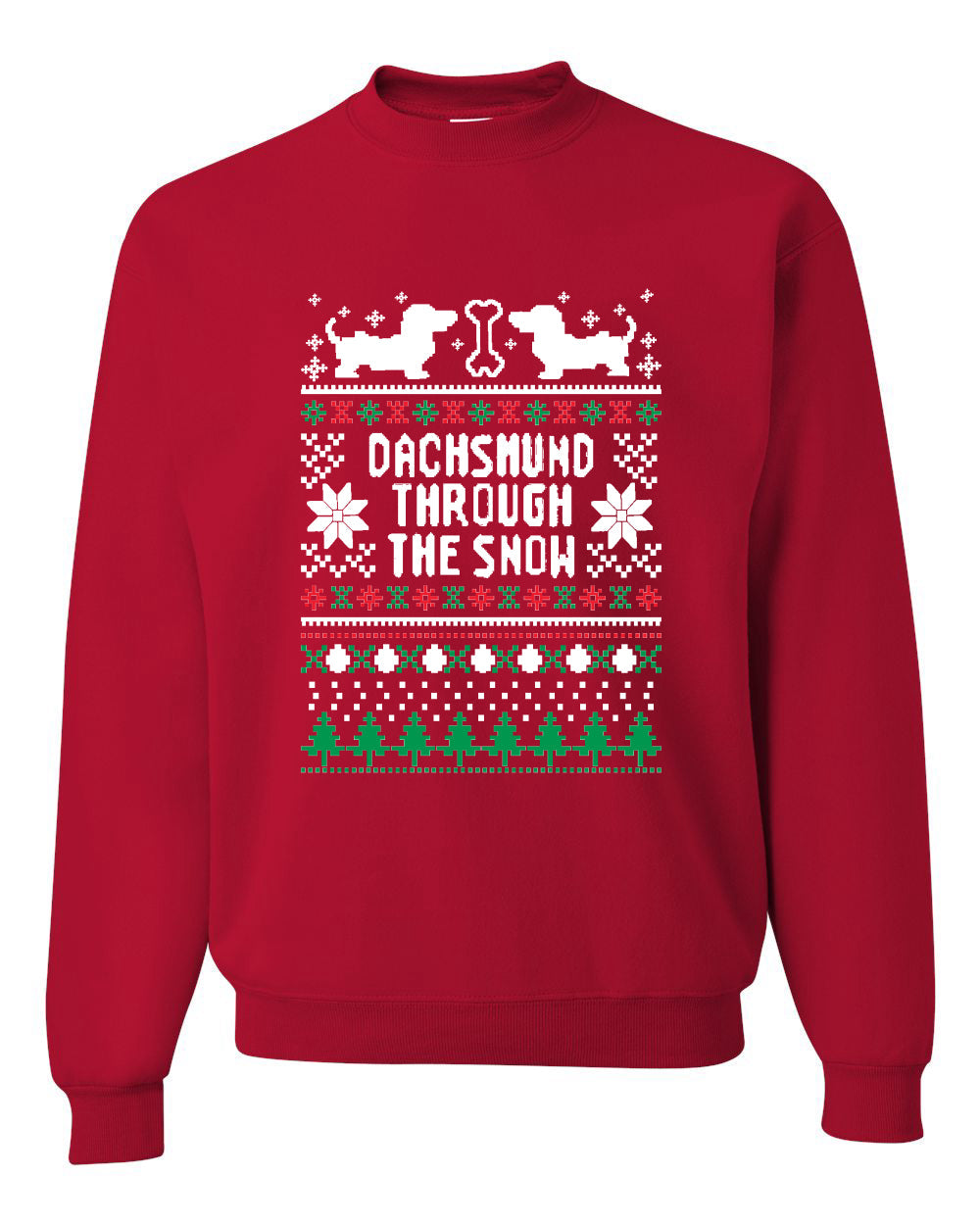 Daschund Through The Snow Christmas Unisex Crewneck Graphic Sweatshirt