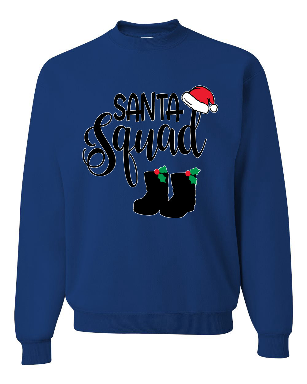 Santa Squad Xmas Hat Boots Ugly Christmas Sweater Unisex Crewneck Graphic Sweatshirt