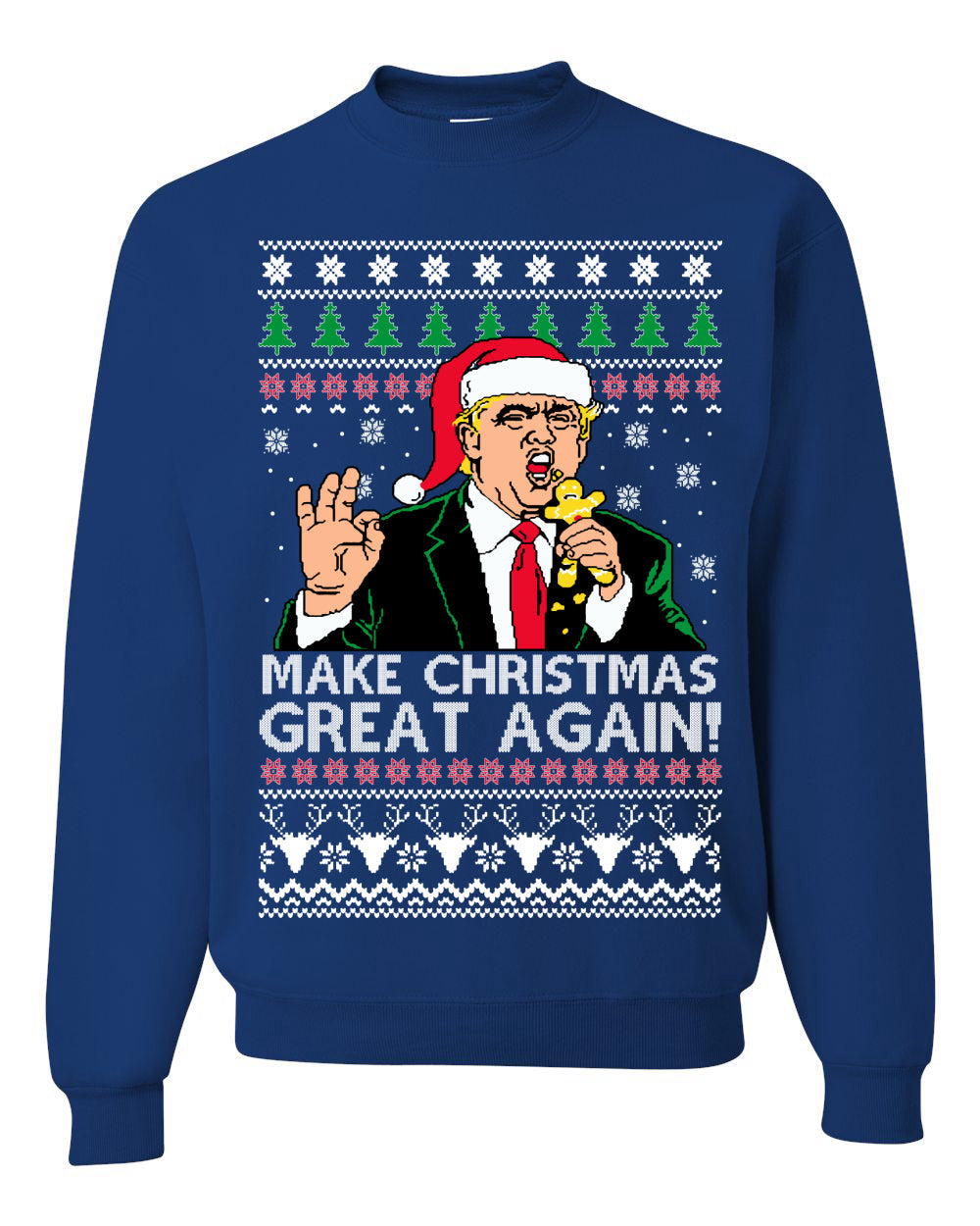 Make Christmas Great Again Funny Donald Trump Santa Xmas Christmas Unisex Crewneck Graphic Sweatshirt
