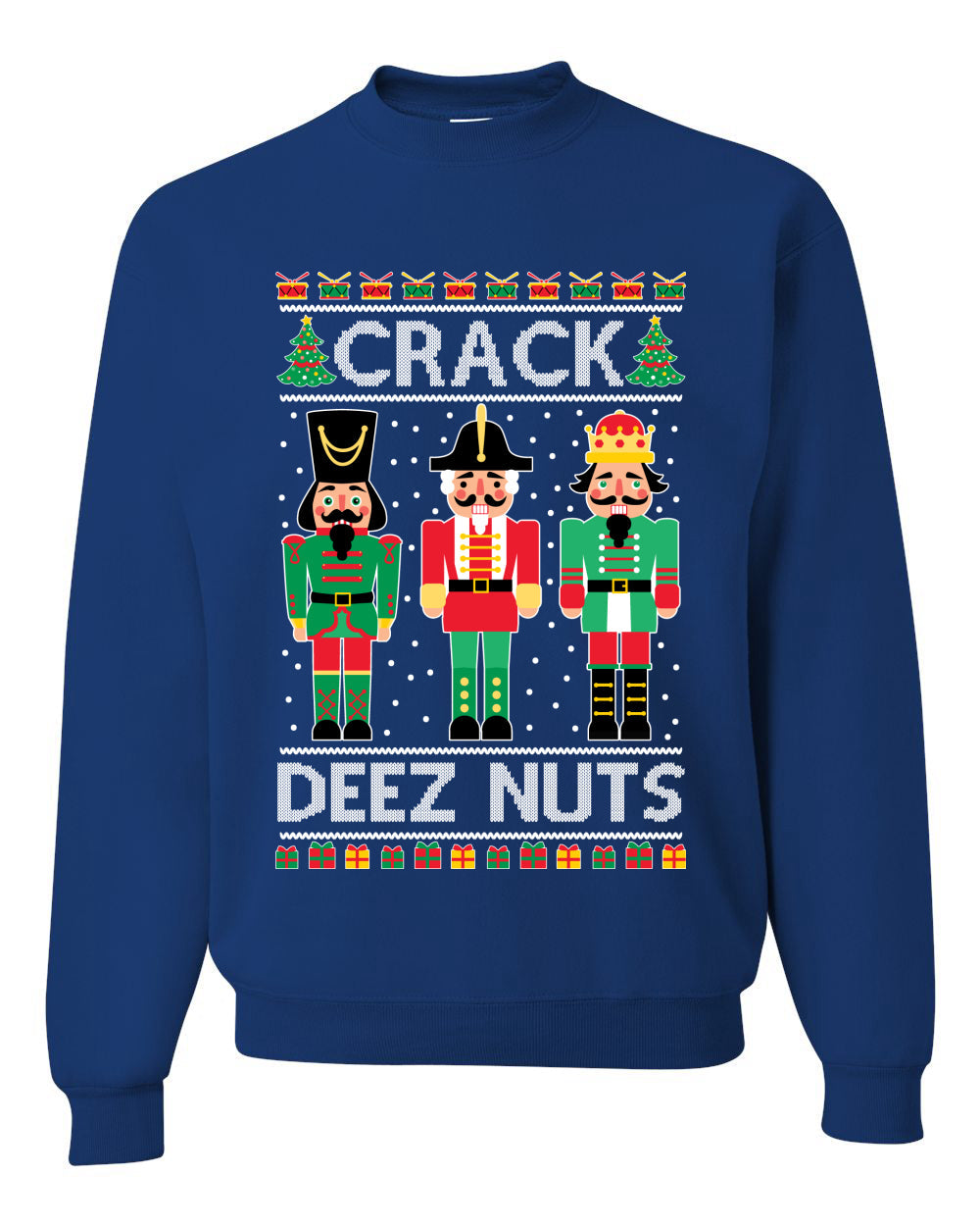 Crack Deez Nuts Meme Ugly Christmas Sweater Christmas Unisex Crewneck Graphic Sweatshirt