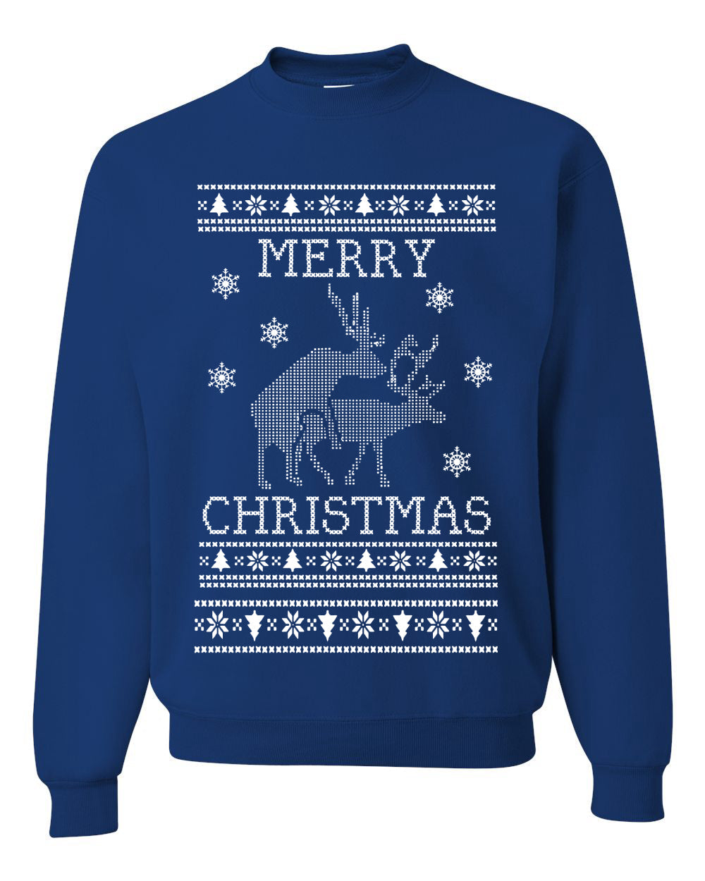 Merry Christmas | Reindeer Humping Christmas Unisex Crewneck Graphic Sweatshirt