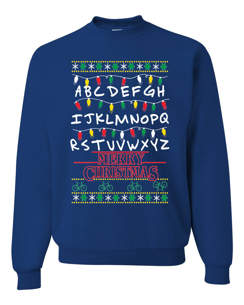 Alphabet A-Z Christmas lights Christmas Unisex Crewneck Graphic Sweatshirt