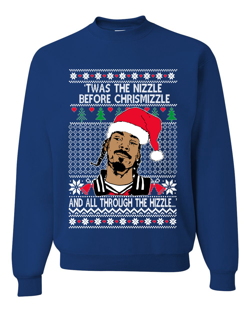 Snoop Twas The Nizzle Before Chrismizzle Christmas Unisex Crewneck Graphic Sweatshirt
