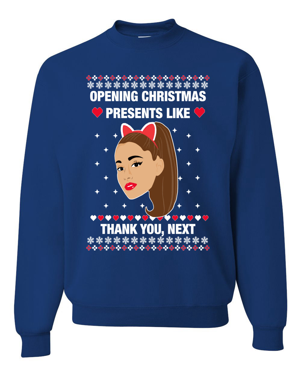 opening christmas presents like thank you, next Christmas Unisex Crewneck Graphic Sweatshirt