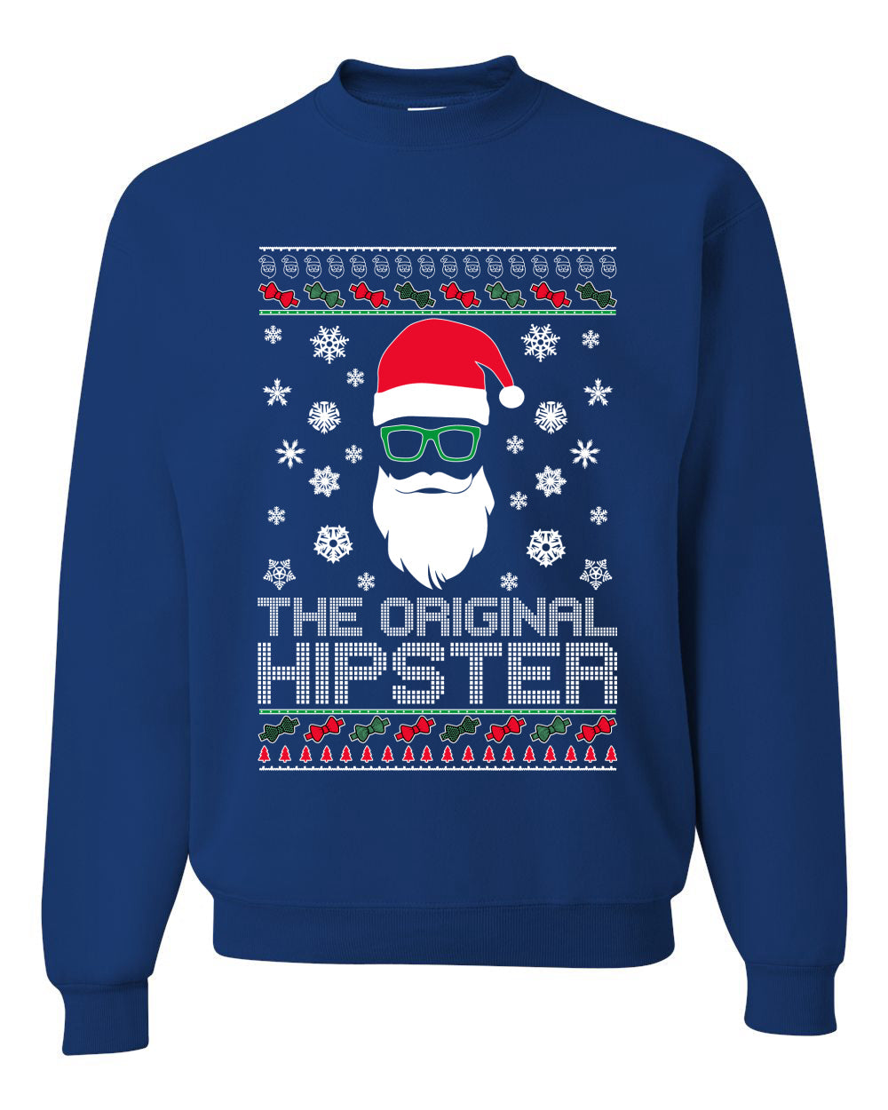 The Original Hipster Funny Santa Beard Xmas Christmas Unisex Crewneck Graphic Sweatshirt