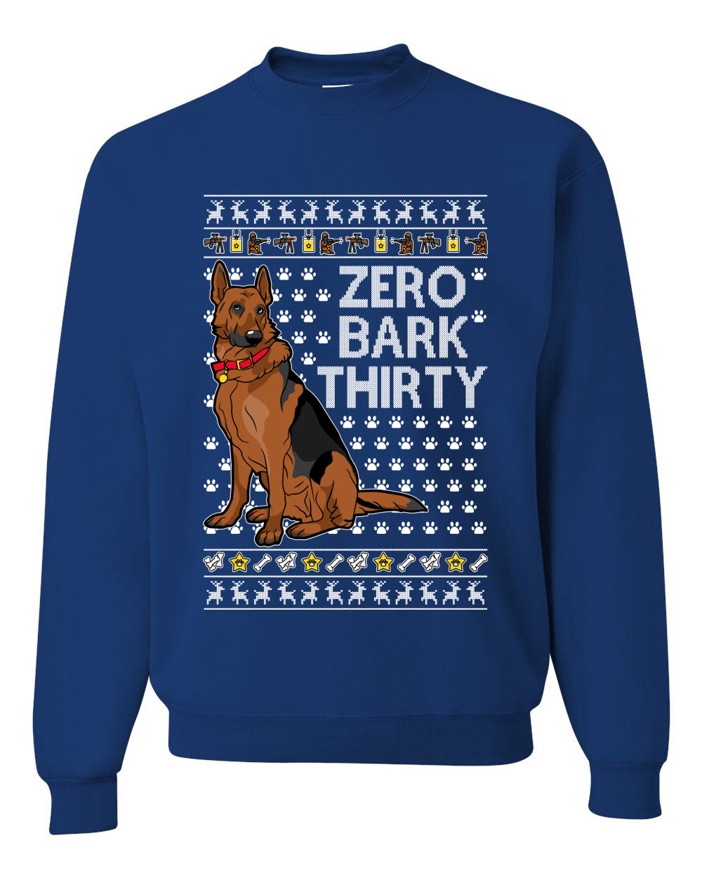 Zero Bark Thirty Funny Dog Xmas Ugly Christmas Unisex Crewneck Graphic Sweatshirt