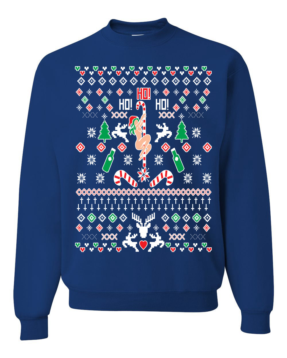 Ho Ho Ho Stripper Christmas Unisex Crewneck Graphic Sweatshirt