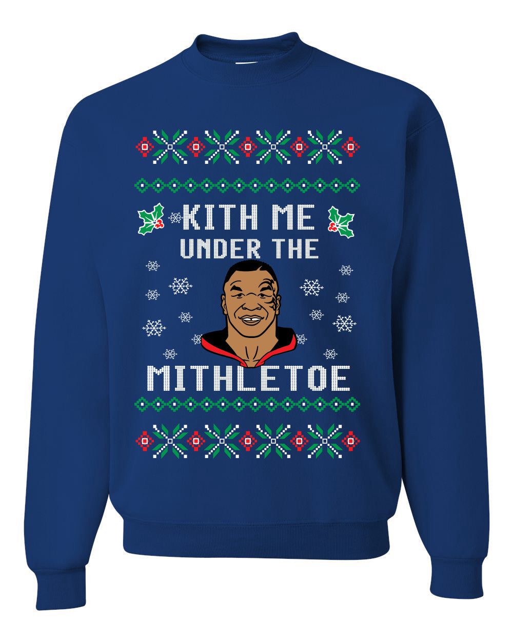 Kith Me Under The Mithletoe Funny Lips Christmas Unisex Crewneck Graphic Sweatshirt
