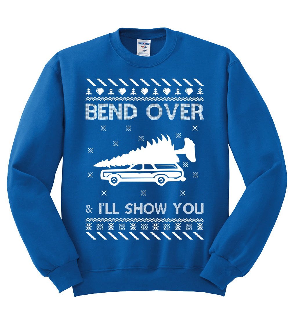 Bend Over and I'll Show You Christmas Unisex Crewneck Graphic Sweatshirt