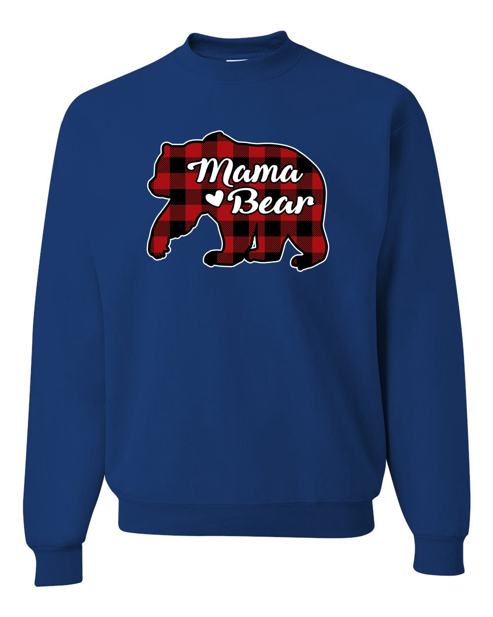 Mama Bear Cool Plaid Matching Design Christmas Unisex Crewneck Graphic Sweatshirt