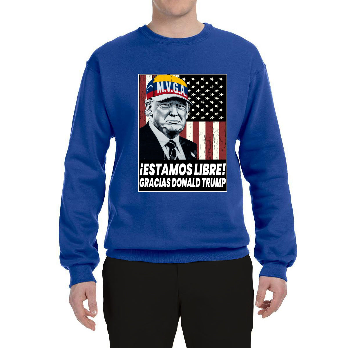 Estamos Libre, Gracias Donald Trump Make Venezuela Great Again Sweater, Unisex Crewneck Sweatshirts