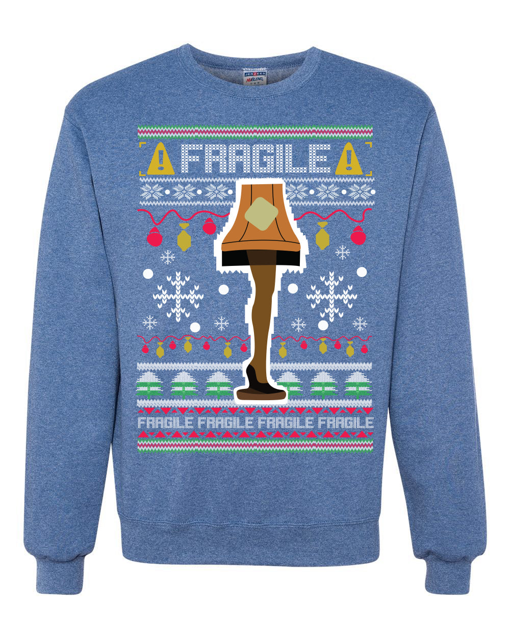 Fragile Leg Lamp Christmas Story Funny Xmas 80s Movie Christmas Unisex Crewneck Graphic Sweatshirt
