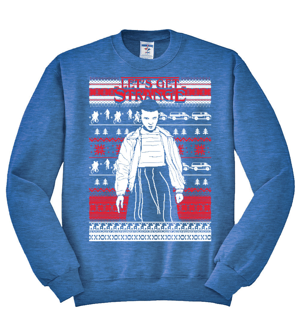 Let's Get Strange White Christmas Unisex Crewneck Graphic Sweatshirt