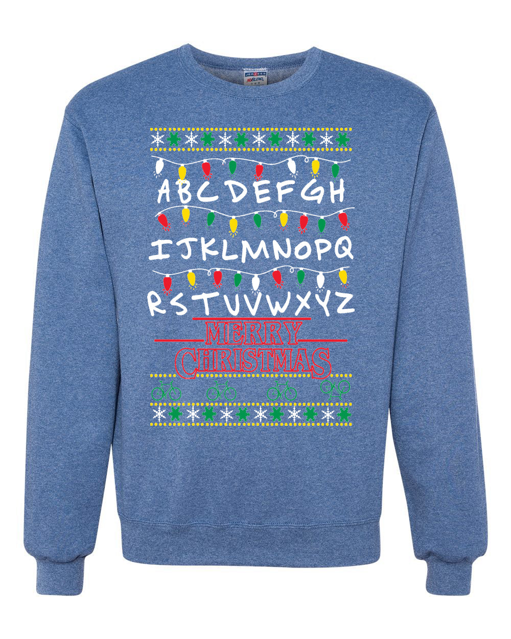 Alphabet A-Z Christmas lights Christmas Unisex Crewneck Graphic Sweatshirt