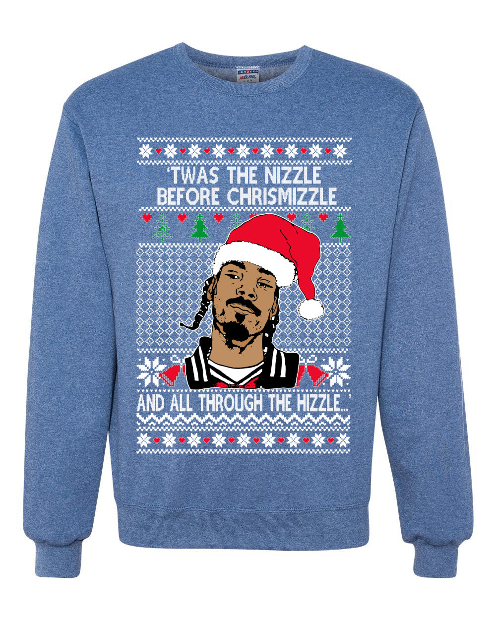 Snoop Twas The Nizzle Before Chrismizzle Christmas Unisex Crewneck Graphic Sweatshirt