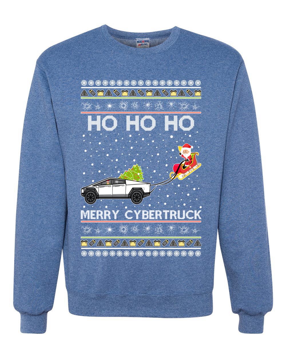 Ho Ho Ho Merry Cybertruck Funny Meme Christmas Unisex Crewneck Graphic Sweatshirt