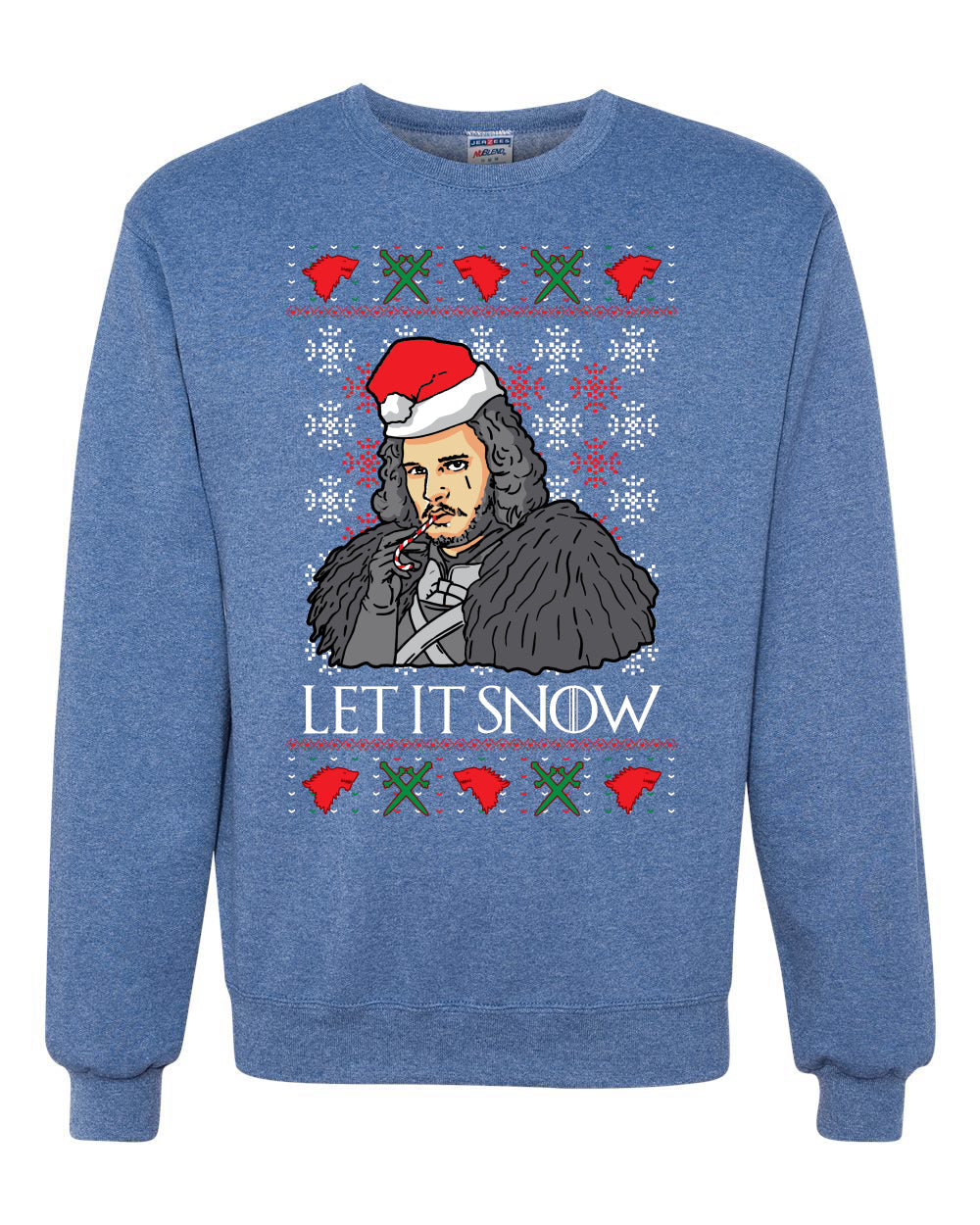 Let It Snow | Jon Snow Full Color GoT Christmas Unisex Crewneck Graphic Sweatshirt