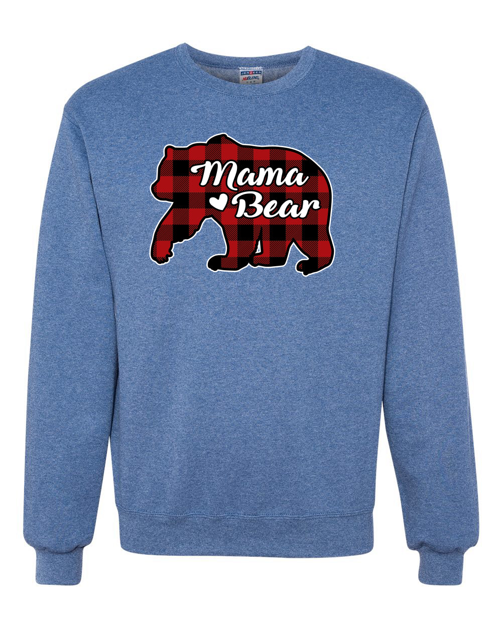 Mama Bear Cool Plaid Matching Design Christmas Unisex Crewneck Graphic Sweatshirt