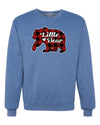 Baby Bear Cool Plaid Matching Design Christmas Unisex Crewneck Graphic Sweatshirt