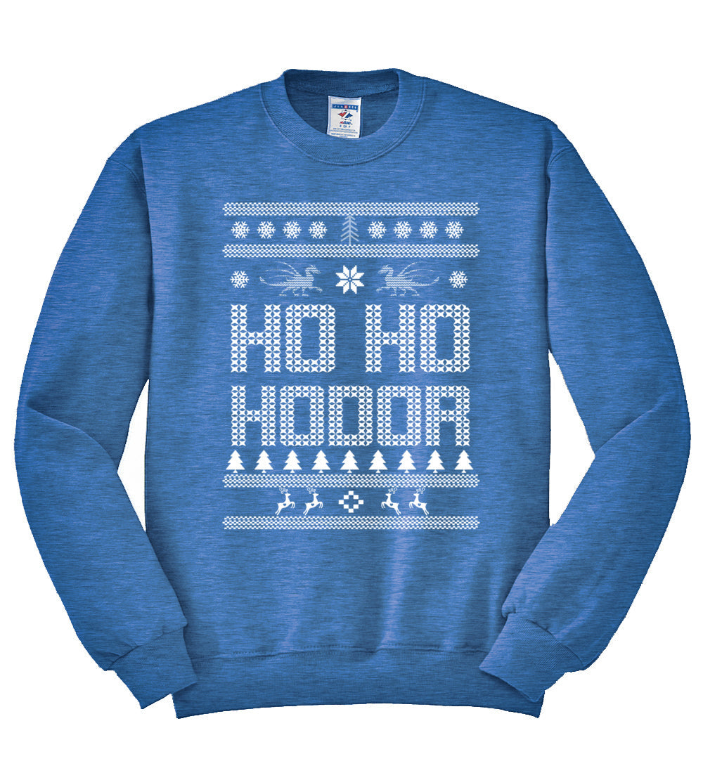 Ho Ho Hodor GoT White Winter Christmas Unisex Crewneck Graphic Sweatshirt