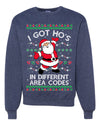 I Got Ho's in Different Area Codes Funny Santa Xmas Christmas Unisex Crewneck Graphic Sweatshirt
