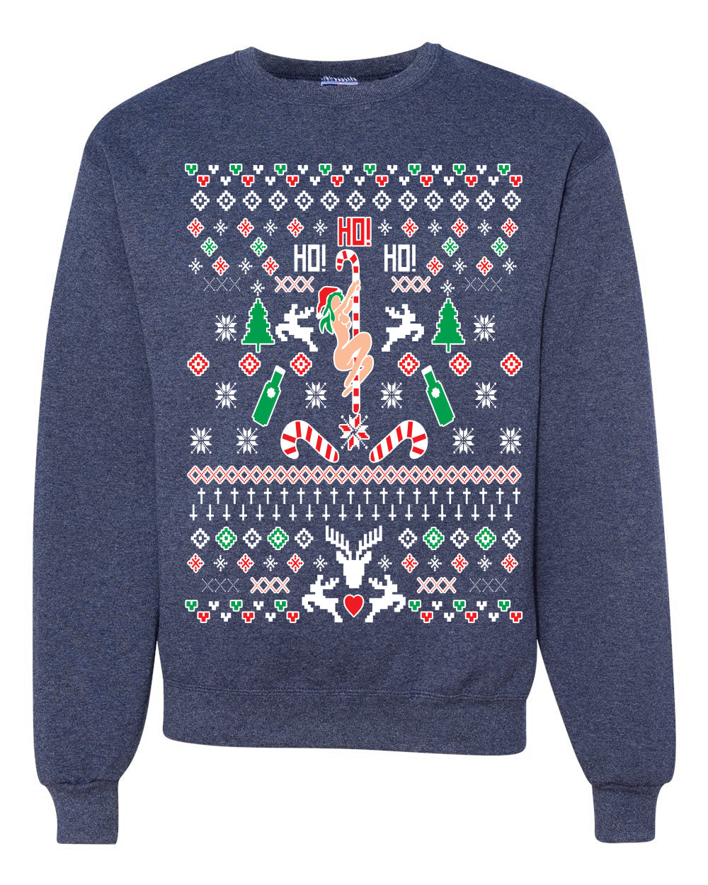 Ho Ho Ho Stripper Christmas Unisex Crewneck Graphic Sweatshirt