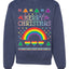Merry Christmas Rainbow Hearts Unisex Crewneck Graphic Sweatshirt