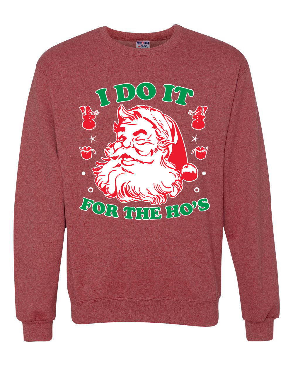 I Do it for the Hos Xmas Ugly Christmas Sweater Christmas Unisex Crewneck Graphic Sweatshirt