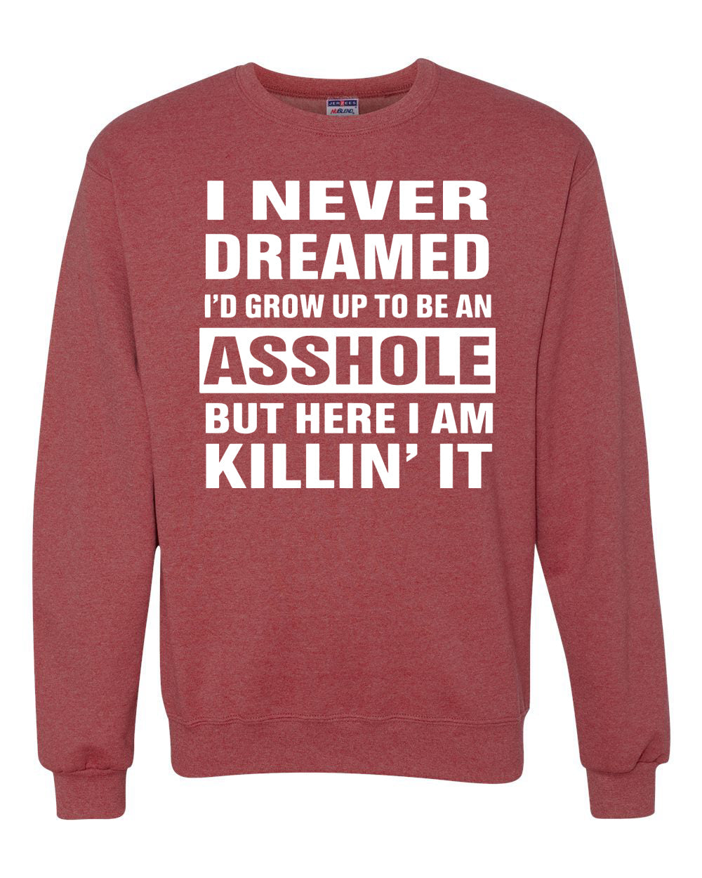 I Never Dreamed I'd Grow Up to be an Asshole  Political Unisex Crewneck Graphic Sweatshirt