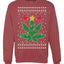 Weed Marijuana Lit Deer Pot Leaf Xmas Lights Christmas Unisex Crewneck Graphic Sweatshirt