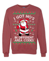 I Got Ho's in Different Area Codes Funny Santa Xmas Christmas Unisex Crewneck Graphic Sweatshirt
