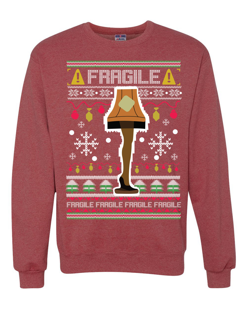 Fragile Leg Lamp Christmas Story Funny Xmas 80s Movie Christmas Unisex Crewneck Graphic Sweatshirt